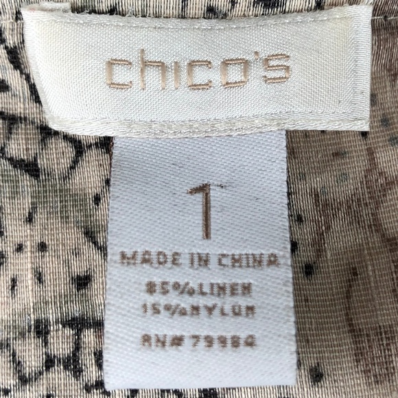 Chico's 1 Kaki Pattern Open Jacket Multi - Picture 7 of 8